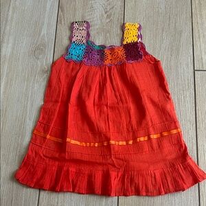 Colorful Crochet Made in Oaxaca Dress, size 2-3T